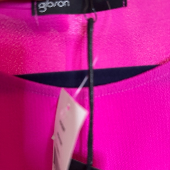 Gibson Fuchsia Tie Front Top Blouse NWT SZ XS - Picture 5 of 10